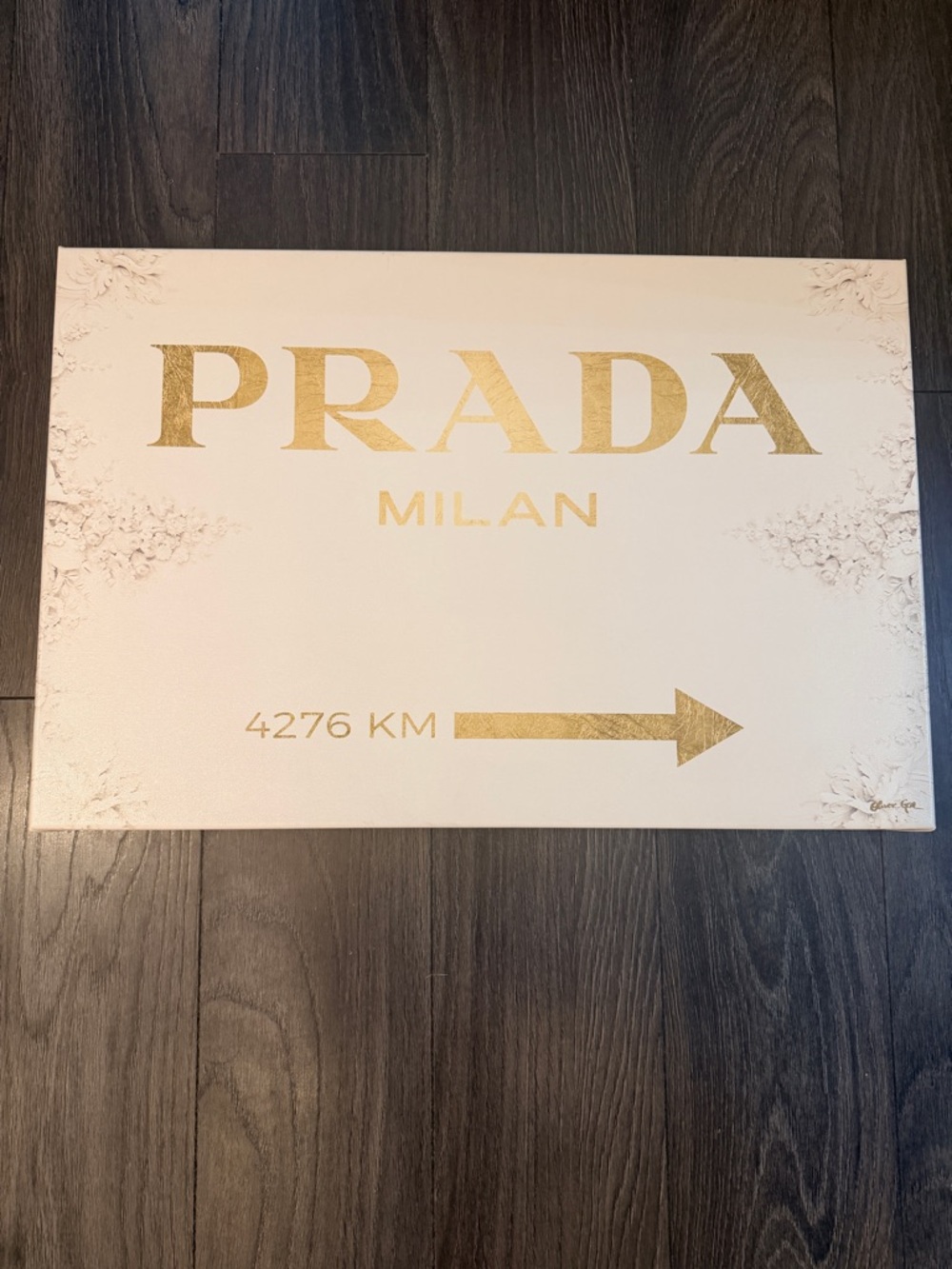 NEW Oliver Gal Gold PRADA Milan Arrow Canvas Wall Art - 24 inches X 16 inches